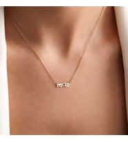 Kişiye Özel Minimal Çift Harf Kolye 925K Gümüş (Gold)
