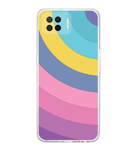 PrintiFy Oppo A73 Uyumlu Kamera Korumalı Renk Cümbüşü B Tasarımlı Şeffaf Silikon Kılıf