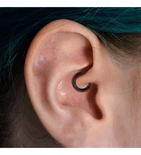 6 mm Siyah Cerrahi Çelik Düz Halka Tragus Piercing Helix Kıkırdak Rook Daith (Çok Renkli)