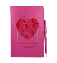 Sevgililer Gününe Özel Pembe Defter Kalem & Hediye Seti 36