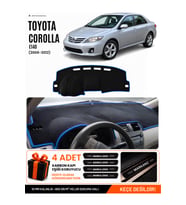TOYOTA COROLLA E140 (2006-2012) Uyumlu Torpido Örtüsü Torpido Kılıfı - Siyah Mavi