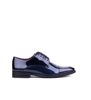 Shoetyle - Hakiki Rugan Deri Lacivert Renk Erkek Klasik Ayakkabı - 900-3710