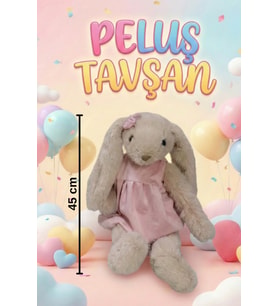 Yumuşacık Sevimli Tavşan Büyük Boy Peluş Oyuncak 45 Cm