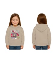 Unisex Baskılı Çocuk Swaetshirt Labubu Baskılı Kapüşonlu 3 İplik Şardonlu (Taş)