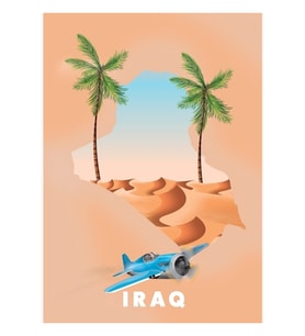 Irak Resimli Seyahat Baskısı Tablo Ahşap Poster Dekoratif