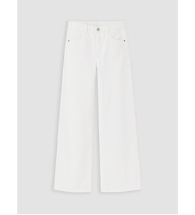 LCW Kids Beyaz Wideleg Kız Çocuk Gabardin Pantolon