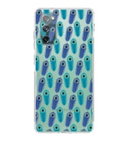 PrintiFy Samsung Galaxy S20 FE ile Uyumlu Nazar Boncuğu 4  Kamera Korumalı Şeffaf Silikon Kılıf