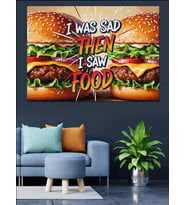 I Was Sad Then Food Dekoratif Kanvas - Mdf Ahşap Tablo