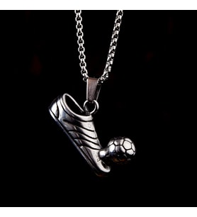 Futbolcu Gol Kralı Design Erkek Çelik Kolye Takı k24 t5