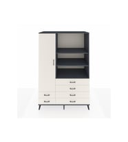 Kronos Dolap 7 Raflı 6 Çekmeceli Tek Kapaklı  132x59x195 Antrasit-Aytaşı/Aytaşı