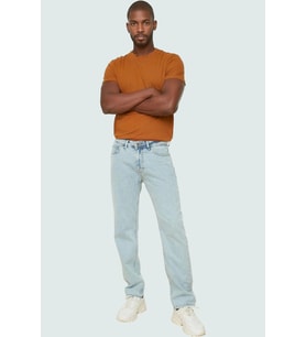 Erkek Regular Fit Kot Pantolon Pamuk Denim Kumaş Günlük Stil Hafta Sonu Yaz Aylarının Vazgeçilmezi (Mavi)