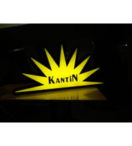 Kantin Yazılı Tabela 3D Led Neon Etkili Işıklı Tabela 30X45 CM Tek Taraflı