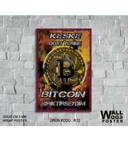 BITCOIN KOMİK SÖZLER // RETRO VİNTAGE AHŞAP POSTER / A + KALİTE 20x30