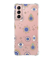 PrintiFy Samsung Galaxy S21 Plus Uyumlu Nazar Boncuğu 5 Baskılı Şeffaf Köşe Korumalı Antişok Kılıf