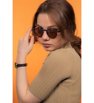 Lucia Matte Navy Blue Brown Polarize Güneş Gözlüğü