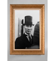 Altın Varaklı Çerçeveli Paspartulu Atatürk Tablo a304 (Gold)