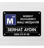 Mali Müşavir Muhasebeci Siyah Kapı Tabelası Büro Ofis Mini Tabela