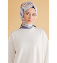 Belli Fresh Pure Eşarp 2-04 Buz Mavi Karışık Desen 49986