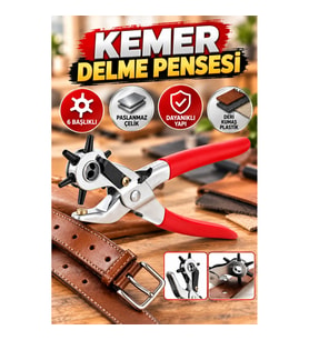 6 Başlıklı Kemer Delme Pensesi – Paslanmaz Çelik Deri ve Kumaş Delme Aleti