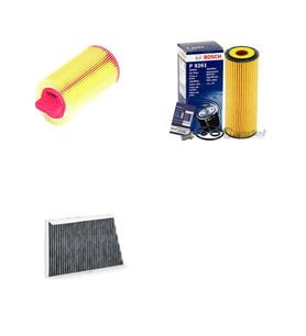 Bosch Filtre Bakım Seti Mercedes C230 W203 Kompressor 192 Beygir 2004-2006 Benzinli Hava + Yağ f. + Polen Filtre Sardes
