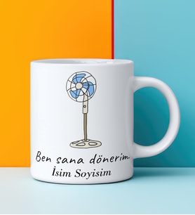 Komik - Esprili Kupa BEN SANA DÖNERİM Tasarımlı İsim Soyisim Yazılı Kişiye Özel Kupa Bardak
