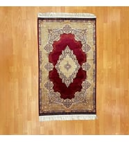 Elmas Motifli 120 x 180 CM İpek Halı Bordo