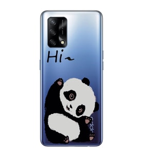 Oppo A74 Uyumlu Sevimli Panda Desenli Şeffaf Telefon Kılıfı
