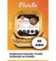 Pisirme Kagidi 50 adet Airfryer Yagli Kagit Xiaomi Philips Air Fryer Tüm Markalara Uyumlu Kare (Kahverengi)