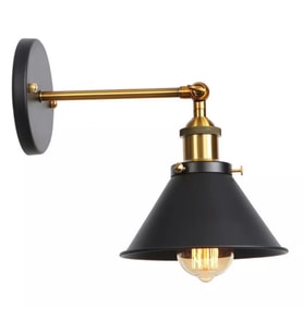 MYLİGHTS RETRO  RUSTİK MAFSALI  HAREKETLİ APLİK  OKUMA LAMBASI GECE LAMBASI DUVAR APLİK (Siyah)