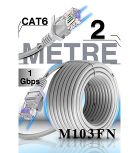 M103FN 2 Metre Internet Kablosu/Gigabit Destekli-2 Metre ethernet Kablosu/UTP-CAT6- iç Mekan Uyumlu