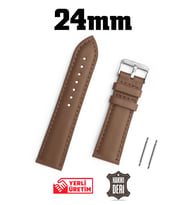 Kahverengi Hakiki Deri Saat Kordonu Kayış 24mm