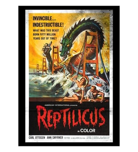 Reptilicus Canavar Eski Film Posteri Tablo Ahşap Poster Dekoratif