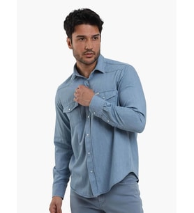 Dufy Açık Mavi Erkek Regular Fit Düz Klasik Yaka Uzun Kol Gömlek - 104840 (A. Mavi)