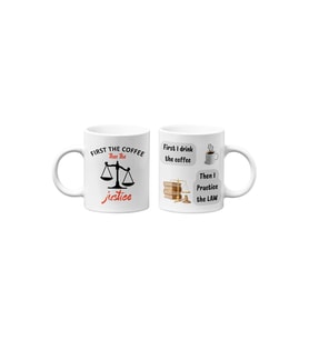 Avukat/Lawyer Hukukçu Temalı Hediyelik İkili Beyaz Seramik Kupa Seti-1-İKİLİ