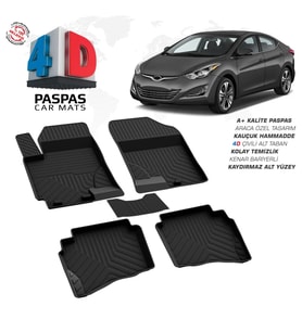 Hyundai Elantra 4D Araca Özel Havuzlu Kauçuk Paspas 2015-2020