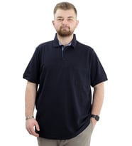 Mode XL Battal Beden Erkek Tshirt Polo Yaka Cepli Klasik Pike 20552 Lacivert