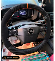 Opel Astra L Dikme Direksiyon Kılıfı Alcantara Süet Mat Karbon Taba Yüzük ve Dikiş GS 2022-2026