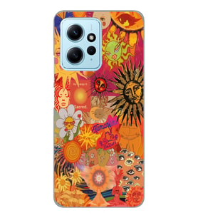 Redmi Note 12 4G Uyumlu Vintage Kolaj Desenli Şeffaf Telefon Kılıfı