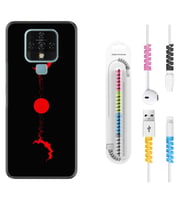 Tecno Camon 16 18P Pova 3 Pova Neo Kılıf Kablo Koruma Spiral Silikon Red Moon 1710