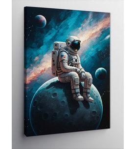 Kanvas Tablo Ayda Oturan Astronot
