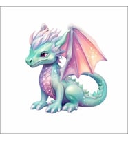 Sevimli Ejder Sticker 5 Duvar Sticker 30x25 CM
