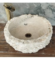 Traverten Doğal Yapılı Çanak Lavabo
