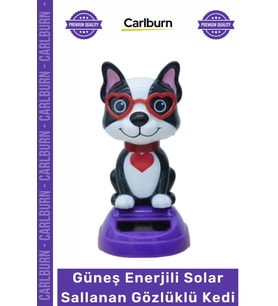 #Solar Araç Torpido Süsü Dekoratif Şık Şans Kedisi Güneş Enerjili Solar Sallanan Gözlüklü Kedi