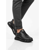 Walkway Siyah Bağcıklı Hafif Esnek Erkek Sneaker BST-2016 M (Siyah-Siyah)
