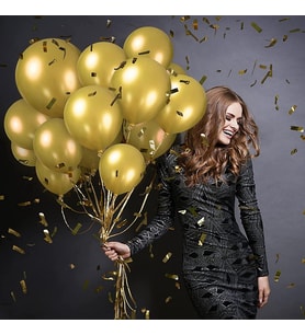 VIP 100 PCS SHINY METALLIC GOLD BALLOON VIP KALİTE PARLAK METALİK GOLD BALON HELYUM GAZI UYUMLU