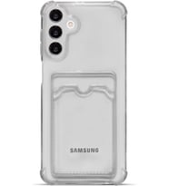 Teknomoda Samsung Galaxy S22 Kılıf Kartlıklı Anti Şok Korumalı Şeffaf Silikon Füme Koyu Şeffaf