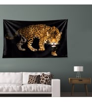 Leopar Desen Leke Tutmaz Kadife Dokulu Kumaş Duvar Örtüsü Duvar Halısı Tapestry (Karışık)