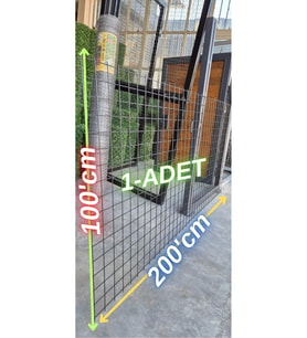 Hasır Tel-( 5.5 x 5.5 Göz Aralıklı - 3.5'mm ) ( 100 x 200 Ebatında )-( 1 ADET ) =Siyah (Gri)