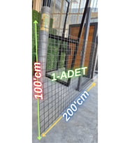 Hasır Tel-( 5.5 x 5.5 Göz Aralıklı - 3.5'mm ) ( 100 x 200 Ebatında )-( 1 ADET ) =Siyah (Gri)
