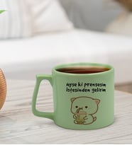 BK Gift Pastel Yeşil Middle Kupa Bardak, Arkadaşa Hediye, Ev Hediyesi, Doğum Günü Hediyesi, Ofis Hediyesi-11